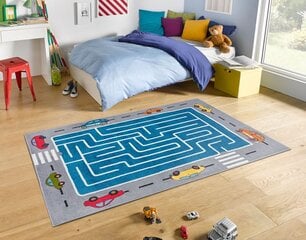 Hanse Home vaikiškas kilimas Labyrinth Race, mėlynai baltas, 80x150 cm kaina ir informacija | Kilimai | pigu.lt