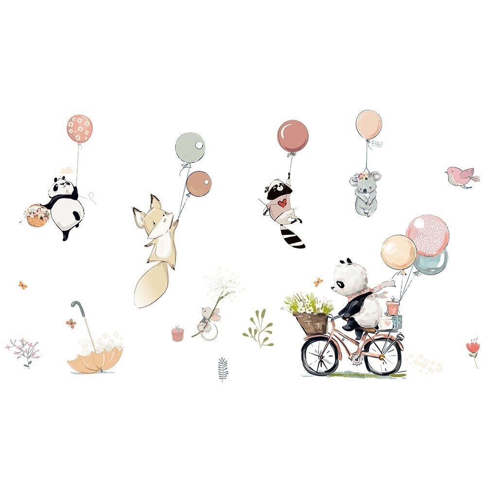Vaikiškas sienų lipdukas Žvėreliai su balionais цена и информация | Interjero lipdukai | pigu.lt