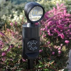 Встраиваемый светодиодный садовый светильник с таймером и шнуром 1,4 м Ritos Black цена и информация | Уличные светильники | pigu.lt