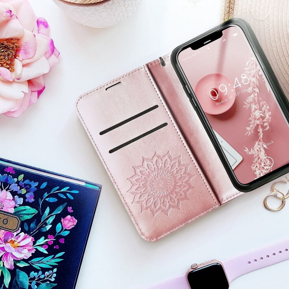 Dėklas Forcell MEZZO Book skirtas Samsung Galaxy S21 FE, rožinė kaina ir informacija | Telefono dėklai | pigu.lt