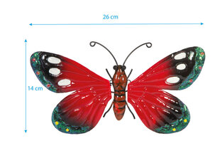 Dekoratyvinis drugelis Saska Garden, 26 cm, raudonas kaina ir informacija | Interjero detalės | pigu.lt