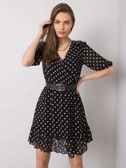 SUBLEVEL Черное платье в горошек. цена и информация | Платья | pigu.lt