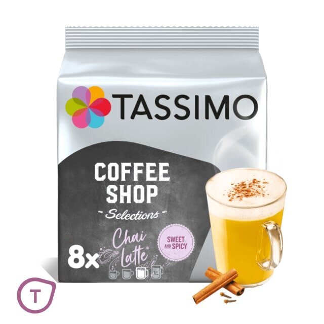 Coffee Shop Selections CHAI LATTE Tassimo kapsulės, 8 kaps. kaina ir informacija | Kava, kakava | pigu.lt