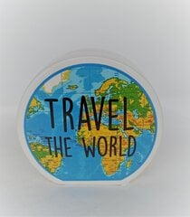 Keramikinė taupyklė Travel the world, mėlyna kaina ir informacija | Originalios taupyklės | pigu.lt
