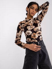 Женская блуза с принтом, черно-бежевая цена и информация | Женские блузки, рубашки | pigu.lt