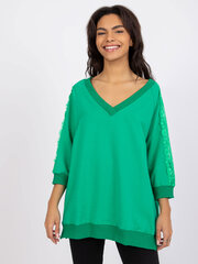 Женская блуза с кружевом, зеленая  цена и информация | Женские блузки, рубашки | pigu.lt