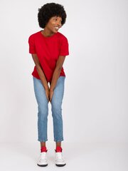 красная повседневная блузка с ажурной отделкой цена и информация | Футболка женская | pigu.lt