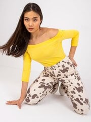желтая базовая хлопковая блузка blink цена и информация | Женские блузки, рубашки | pigu.lt