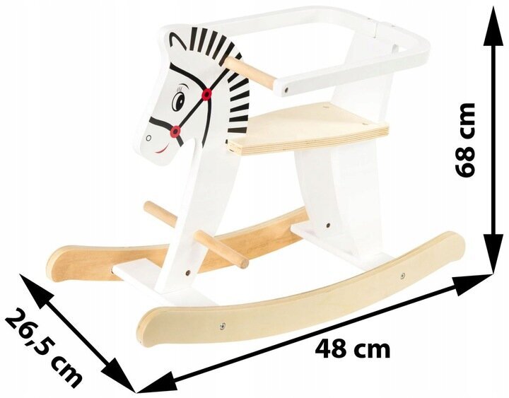 Medinis supamasis arkliukas, Dodo Toys K11, baltas kaina ir informacija | Lavinamieji žaislai | pigu.lt