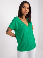 Женская однотонная футболка, зеленая  цена и информация | Футболка женская | pigu.lt