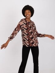 коричнево-бежевая блузка с принтом вирджиния цена и информация | Женские блузки, рубашки | pigu.lt