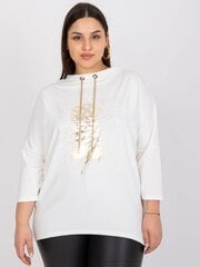 хлопковая базовая блуза цвета экрю с v-образным вырезом цена и информация | Женские блузки, рубашки | pigu.lt