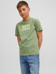 Jack%&Jones marškinėliai berniukams 12214074*02, žali kaina ir informacija | Marškinėliai berniukams | pigu.lt