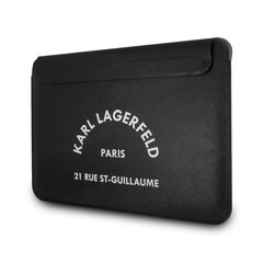 Karl Lagerfeld Saffiano RSG Embossed Computer Sleeve 16" Black цена и информация | Рюкзаки, сумки, чехлы для компьютеров | pigu.lt