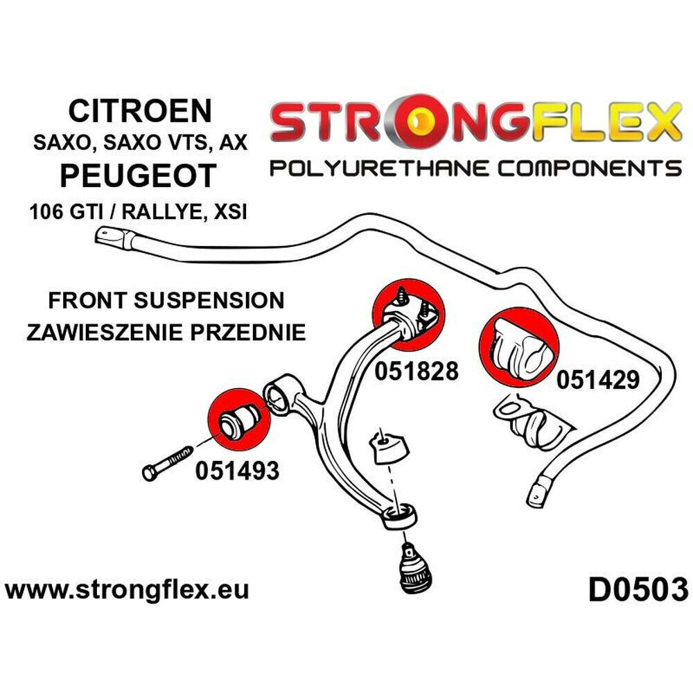 Priekinė įvorė Strongflex STF051828BX2, 2 vnt. kaina ir informacija | Auto reikmenys | pigu.lt