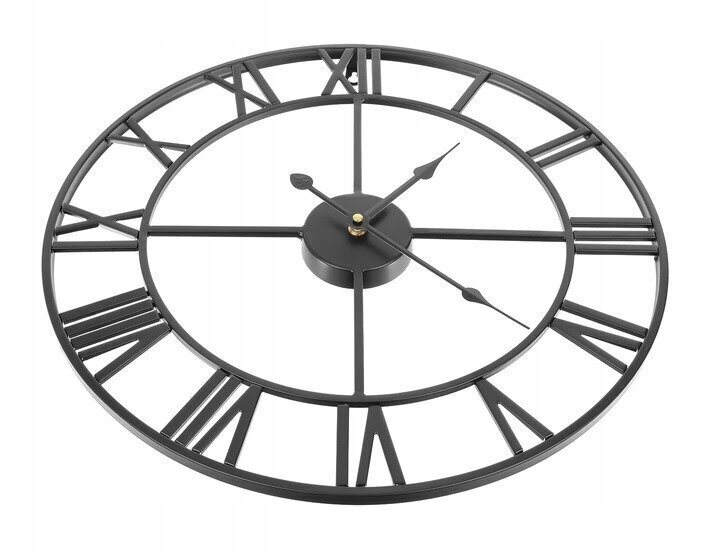 Metalinis sieninis laikrodis 47.5 cm su tyliu mechanizmu kaina ir informacija | Laikrodžiai | pigu.lt