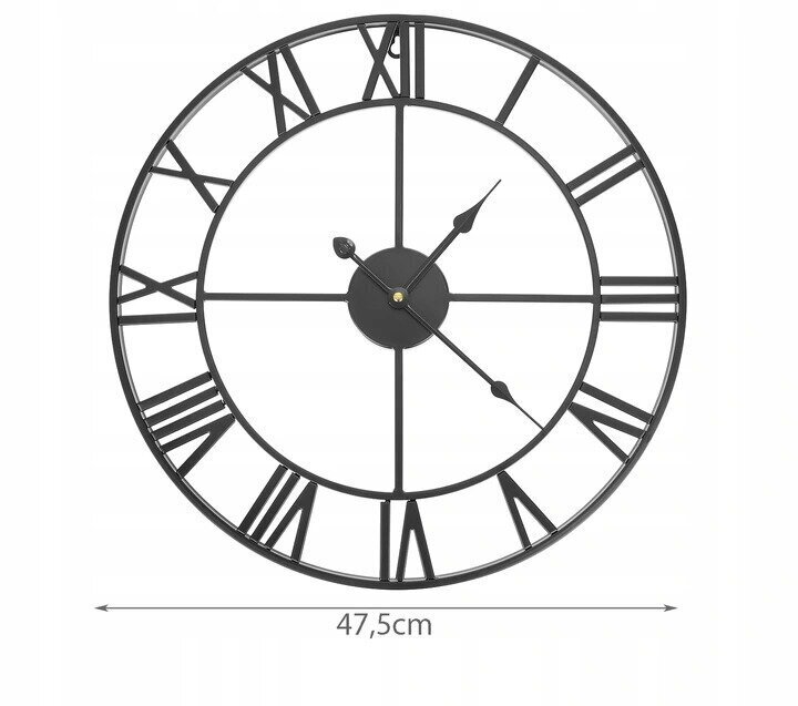 Metalinis sieninis laikrodis 47.5 cm su tyliu mechanizmu цена и информация | Laikrodžiai | pigu.lt