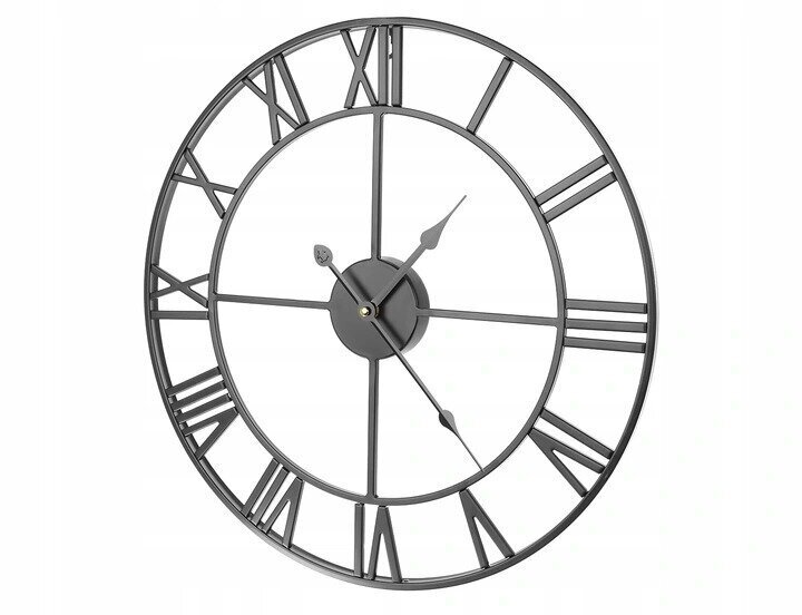 Metalinis sieninis laikrodis 47.5 cm su tyliu mechanizmu kaina ir informacija | Laikrodžiai | pigu.lt
