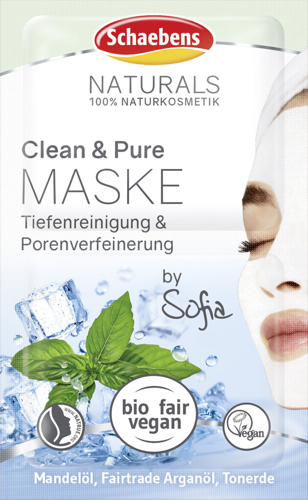 Schaebens veido kaukė "Naturals Clean & Pure Mask", 2x5 ml цена и информация | Veido kaukės, paakių kaukės | pigu.lt