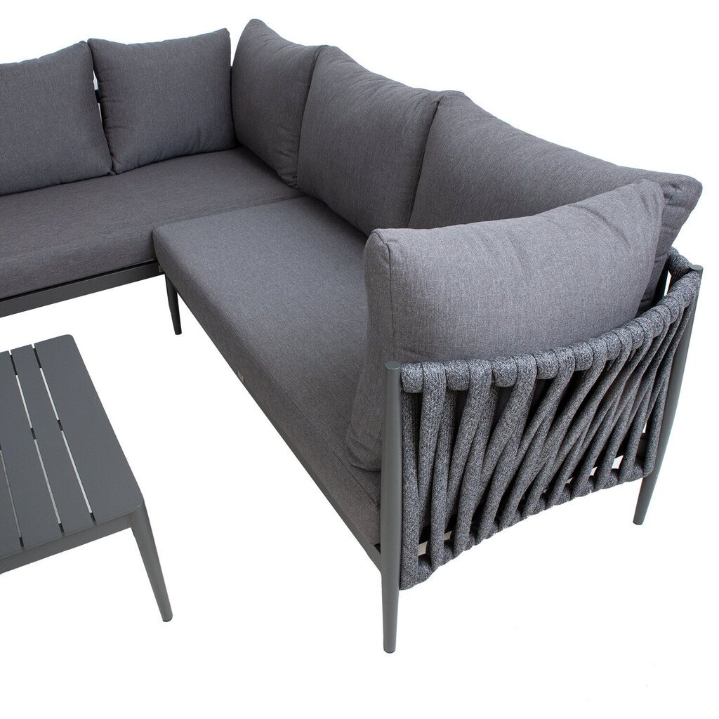 Sodo baldų komplektas BREMEN, pilkas kaina ir informacija | Lauko kėdės, foteliai, pufai | pigu.lt