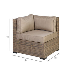 Modulinis kampinis fotelis Home4You Sevilla New, smėlio spalvos kaina ir informacija | Lauko kėdės, foteliai, pufai | pigu.lt