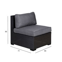 Средняя часть модульного дивана SEVILLA NEW, черная цена и информация | Садовые стулья, кресла, пуфы | pigu.lt