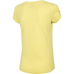 Marškinėliai moterims 4F, geltoni kaina ir informacija | Marškinėliai moterims | pigu.lt