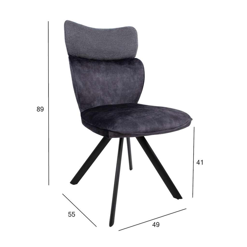 Valgomojo komplektas Eddy-2, stalas + 6 kėdės, 10331, 10332, pilkos spalvos цена и информация | Valgomojo komplektai | pigu.lt
