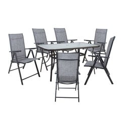 Садовая мебель DUBLIN (стол и 6 стульев) серый цена и информация | Комплекты уличной мебели | pigu.lt
