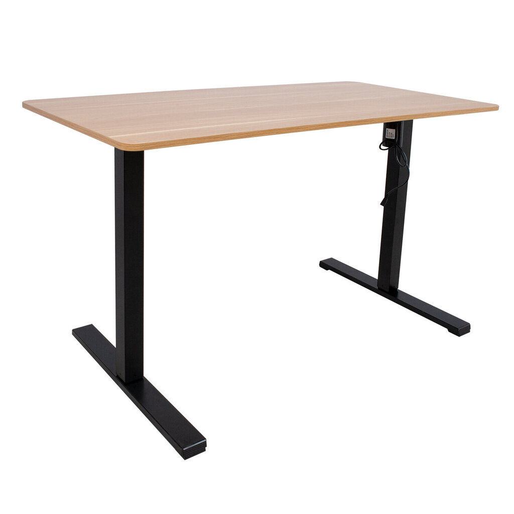 Reguliuojamo aukščio rašomasis stalas ERGO OPTIMAL su 1 varikliu 120x60cm, rudas/juodas kaina ir informacija | Kompiuteriniai, rašomieji stalai | pigu.lt