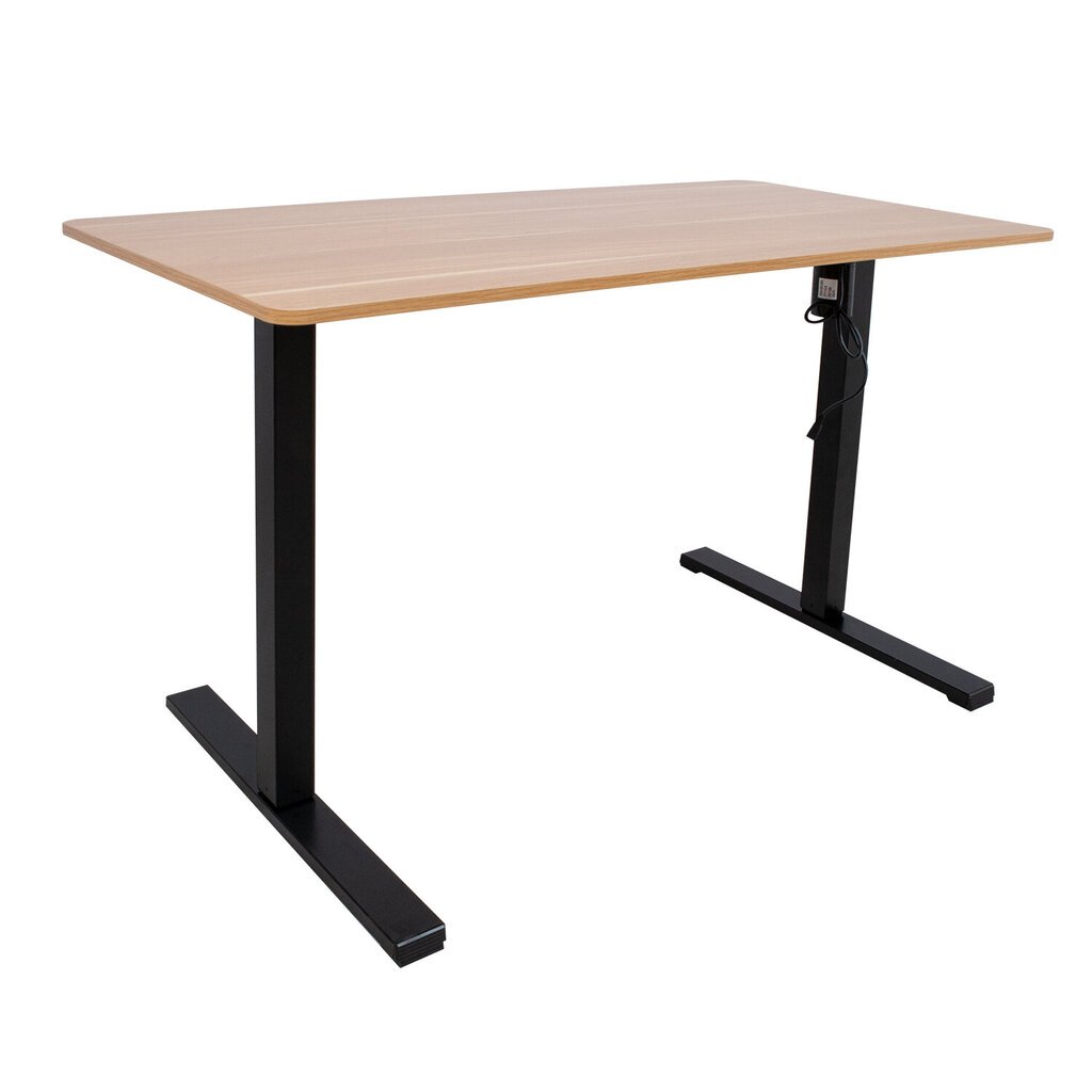 Rašomasis stalas ERGO OPTIMAL su 1 varikliu 140x70cm, rudas/juodas kaina ir informacija | Kompiuteriniai, rašomieji stalai | pigu.lt
