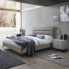 Кровать CELINE 160x200cм, с матрасом HARMONY DUO, серо-бежевый цена и информация | Кровати | pigu.lt