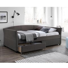 Кровать GENESIS с матрасом HARMONY TOP (86861) 90x200см, с 2-ящиками, обивка из мебельного текстиля, цвет: серый цена и информация | Кровати | pigu.lt