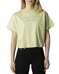 Marškinėliai moterims Calvin Klein Jeans BFN-G-351382, žali kaina ir informacija | Marškinėliai moterims | pigu.lt