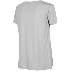 Moteriški marškinėliai 4F H4L22 TSD352 27S, šviesiai pilki kaina ir informacija | Sportinė apranga moterims | pigu.lt