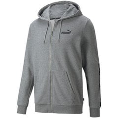 Džemperis vyrams Puma ESS + Tape Full-Zip Hoodie 84876803, pilkas kaina ir informacija | Sportinė apranga vyrams | pigu.lt