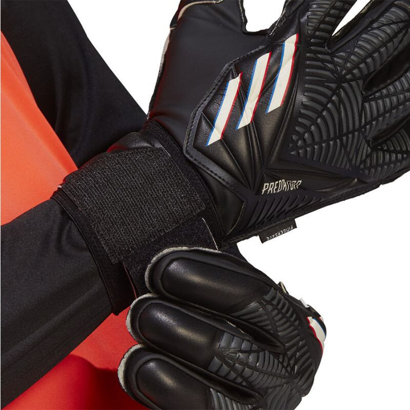 Vartininko pirštinės Adidas Predator Gl Match Fingersave H62428, juodos kaina ir informacija | Vartininko pirštinės | pigu.lt