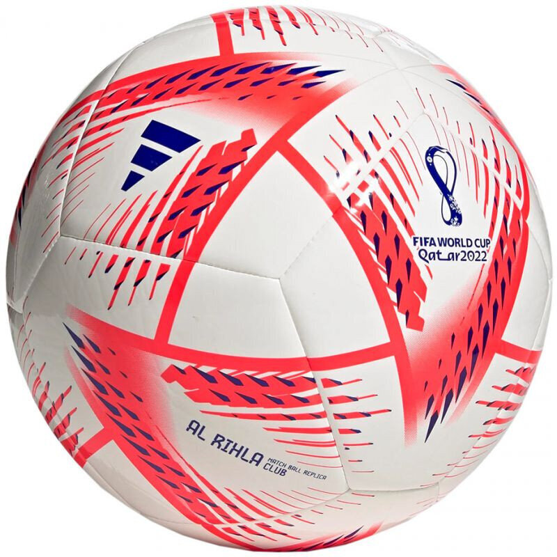 Futbolo kamuolys Adidas Al Rihla Club Ball 2022, raudonas/baltas kaina ir informacija | Futbolo kamuoliai | pigu.lt