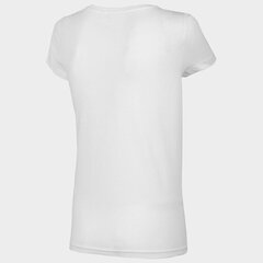 Marškinėliai moterims 4F W H4L22-TSD06711S, balti kaina ir informacija | Marškinėliai moterims | pigu.lt