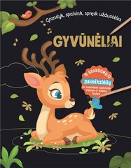 Gyvūnėliai. Grandyk, spalvink, spręsk užduotėles цена и информация | Книжки - раскраски | pigu.lt