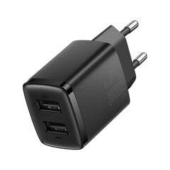 Сетевая зарядка Baseus Compact Charger 2U 10.5W 2xUSB черная CCXJ010201 цена и информация | Зарядные устройства для телефонов | pigu.lt