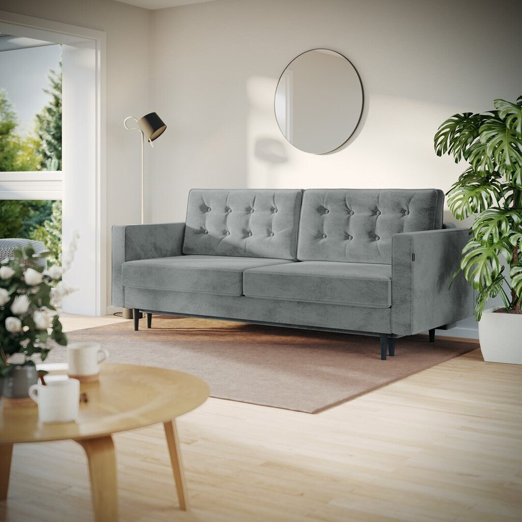 Trivietė sofa Homede Lova, šviesiai pilka kaina ir informacija | Sofos | pigu.lt