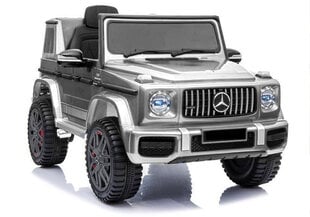 Одноместный электромобиль для детей Mercedes G63, серебристый глянец цена и информация | Электромобили для детей | pigu.lt