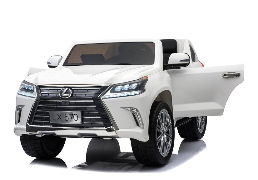 Dvivietis vaikiškas elektromobilis Lexus DK-LX570, baltas цена и информация | Elektromobiliai vaikams | pigu.lt