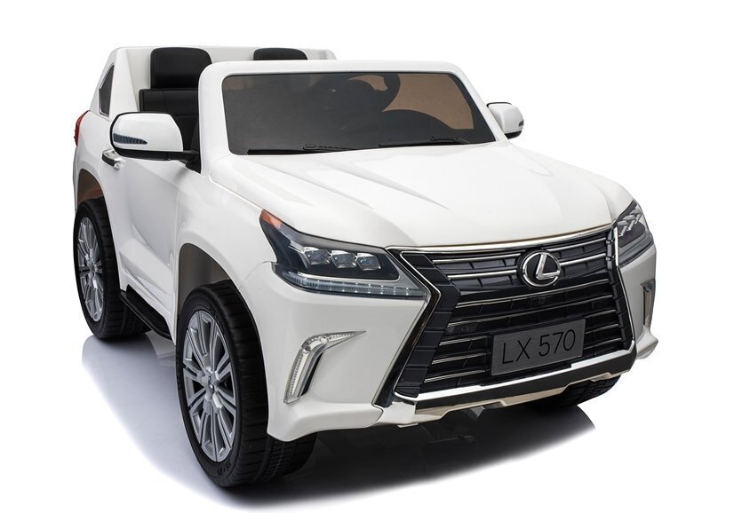 Dvivietis vaikiškas elektromobilis Lexus DK-LX570, baltas цена и информация | Elektromobiliai vaikams | pigu.lt