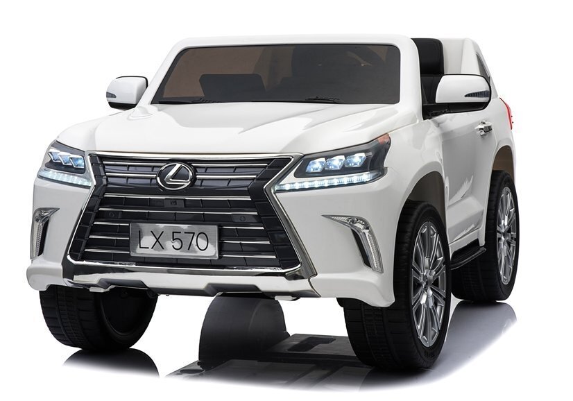 Dvivietis vaikiškas elektromobilis Lexus DK-LX570, baltas kaina ir informacija | Elektromobiliai vaikams | pigu.lt