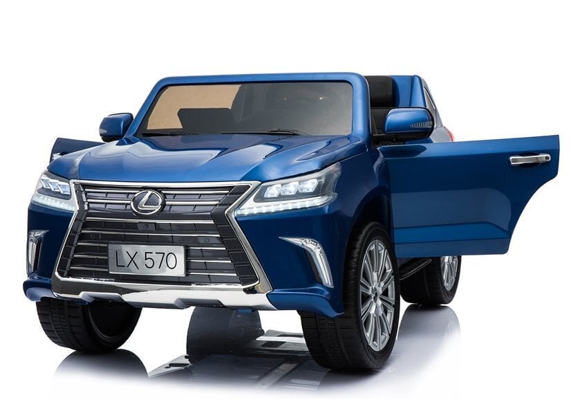 Dvivietis vaikiškas elektromobilis Lexus DK-LX570, mėlynas blizgus kaina ir informacija | Elektromobiliai vaikams | pigu.lt