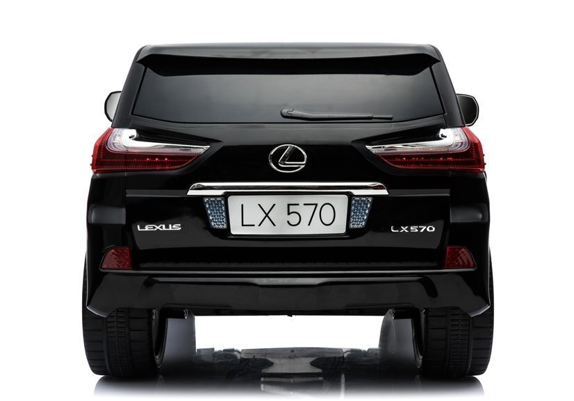 Dvivietis vaikiškas elektromobilis Lexus DK-LX570, juodas blizgus kaina ir informacija | Elektromobiliai vaikams | pigu.lt