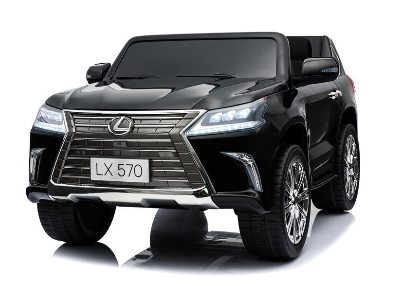 Dvivietis vaikiškas elektromobilis Lexus DK-LX570, juodas blizgus kaina ir informacija | Elektromobiliai vaikams | pigu.lt