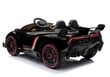 Dvivietis elektromobilis vaikams Lamborghini Veneno, juoda kaina ir informacija | Elektromobiliai vaikams | pigu.lt